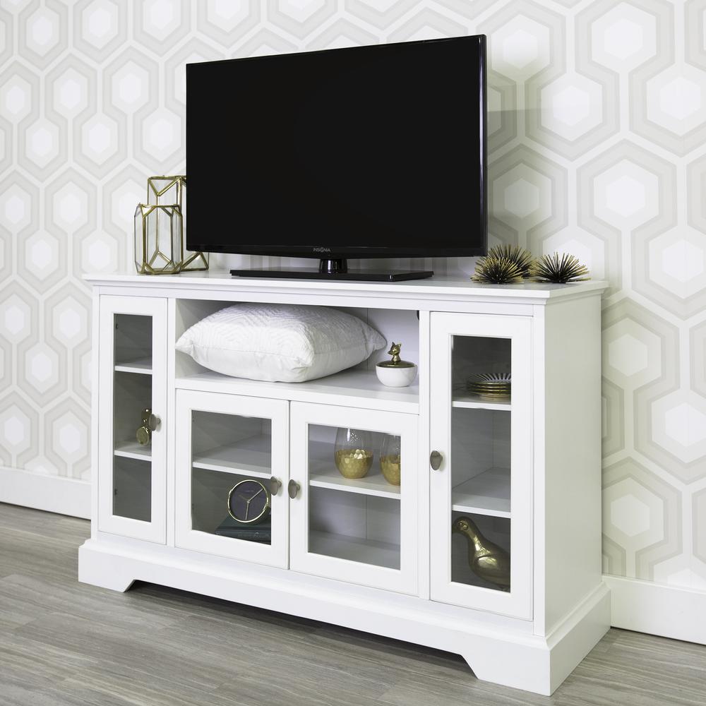 52" Style Wood TV Stand - White. Picture 1
