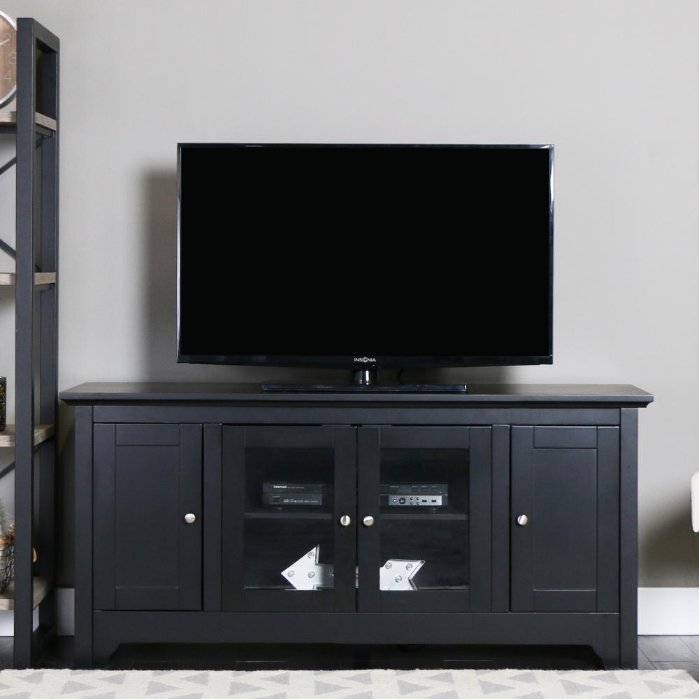 52" Black Wood TV Stand Console. Picture 2