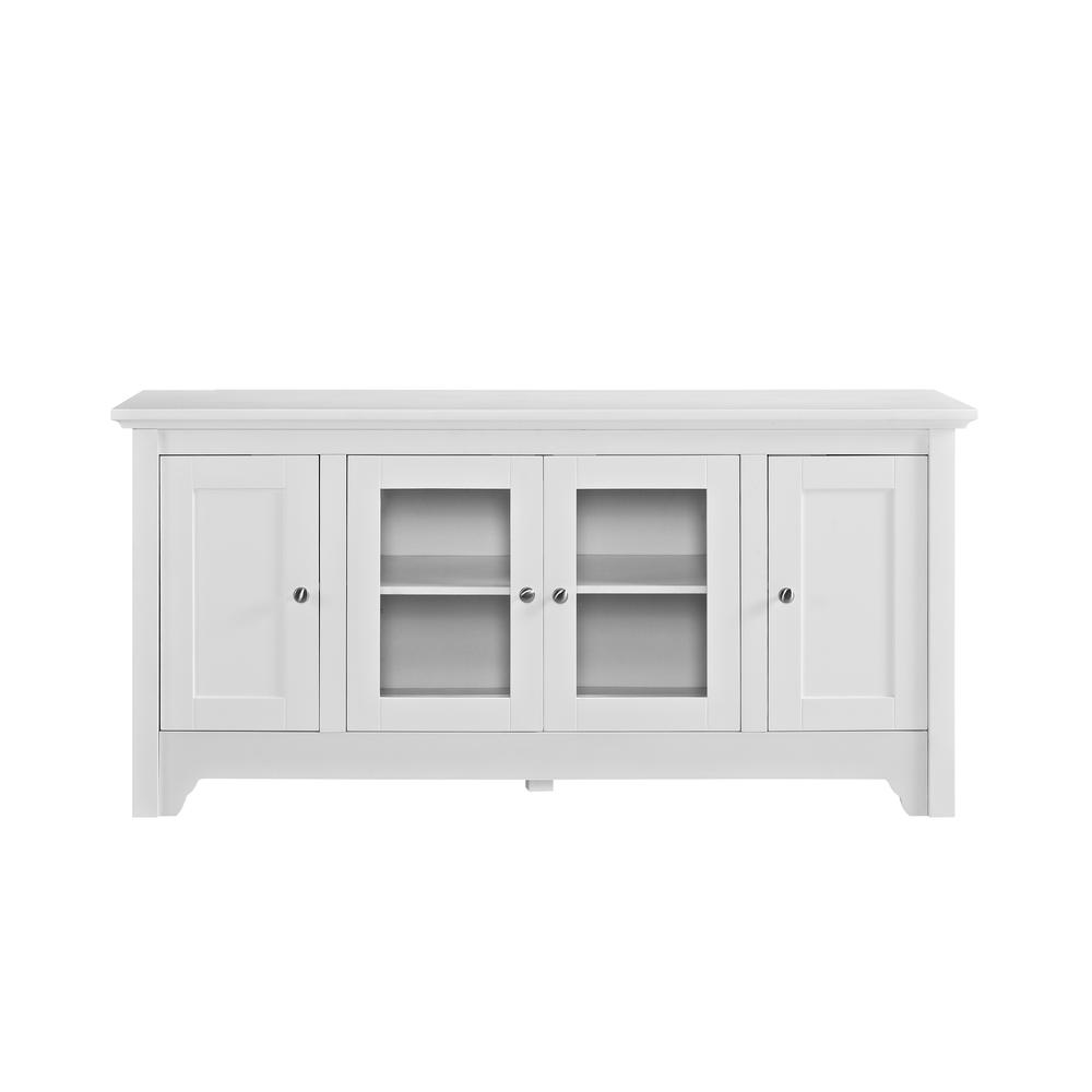 52" Wood TV Media Stand Storage Console - White. Picture 1