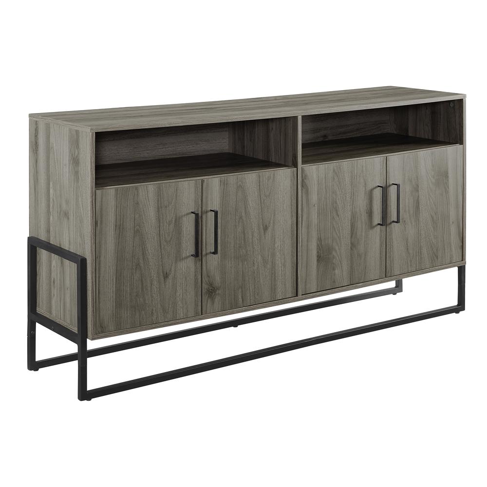 58" 4-Door Highboy Console - Slate Grey. Picture 3