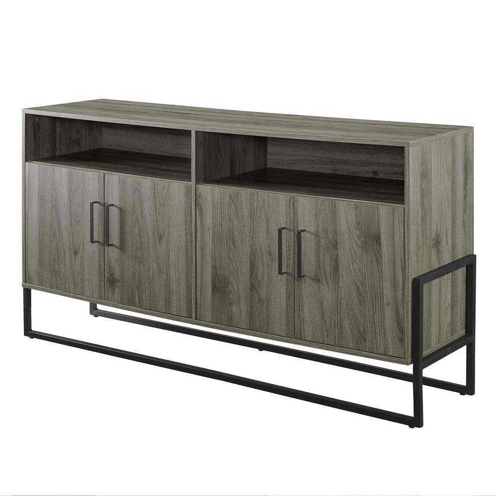 58" 4-Door Highboy Console - Slate Grey. Picture 4