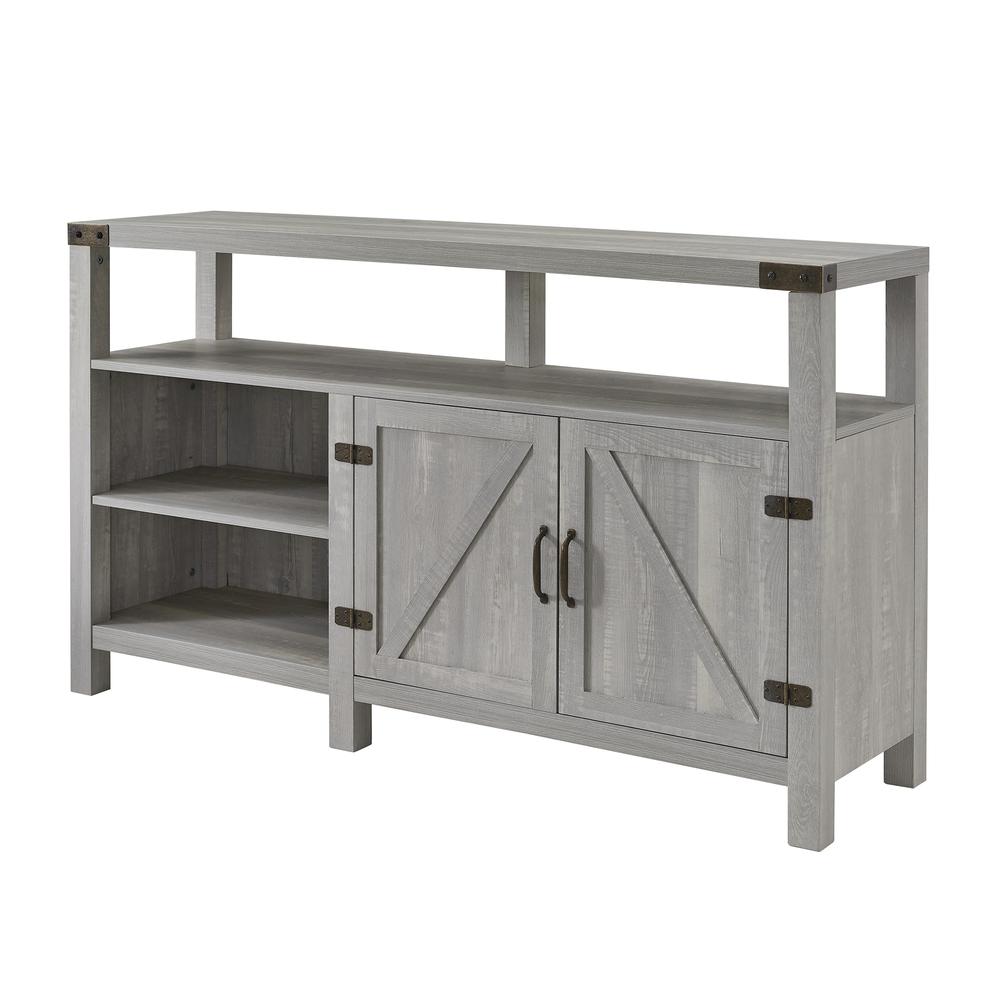 58" Barndoor Highboy Console - Stone Grey. Picture 1
