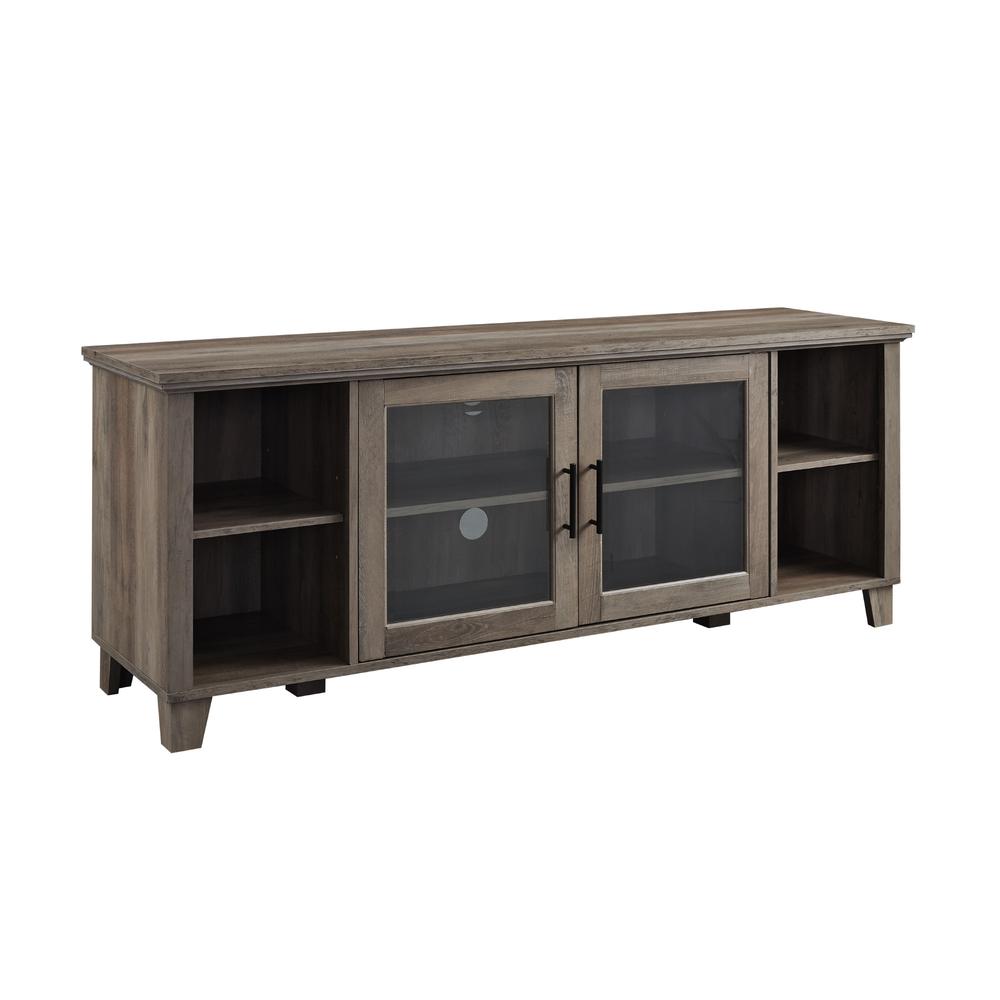 58" Columbus TV Stand with Middle Doors - Grey Wash. The main picture.