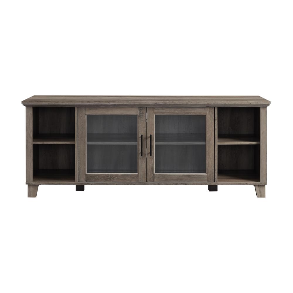 58" Columbus TV Stand with Middle Doors - Grey Wash. Picture 2