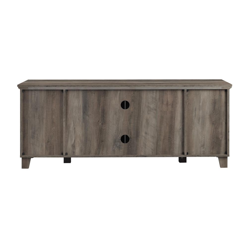 58" Columbus TV Stand with Middle Doors - Grey Wash. Picture 4