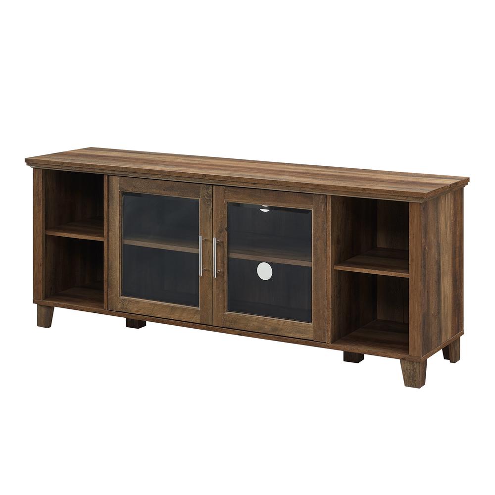 58" Columbus TV Stand with Middle Doors - Rustic Oak. Picture 1