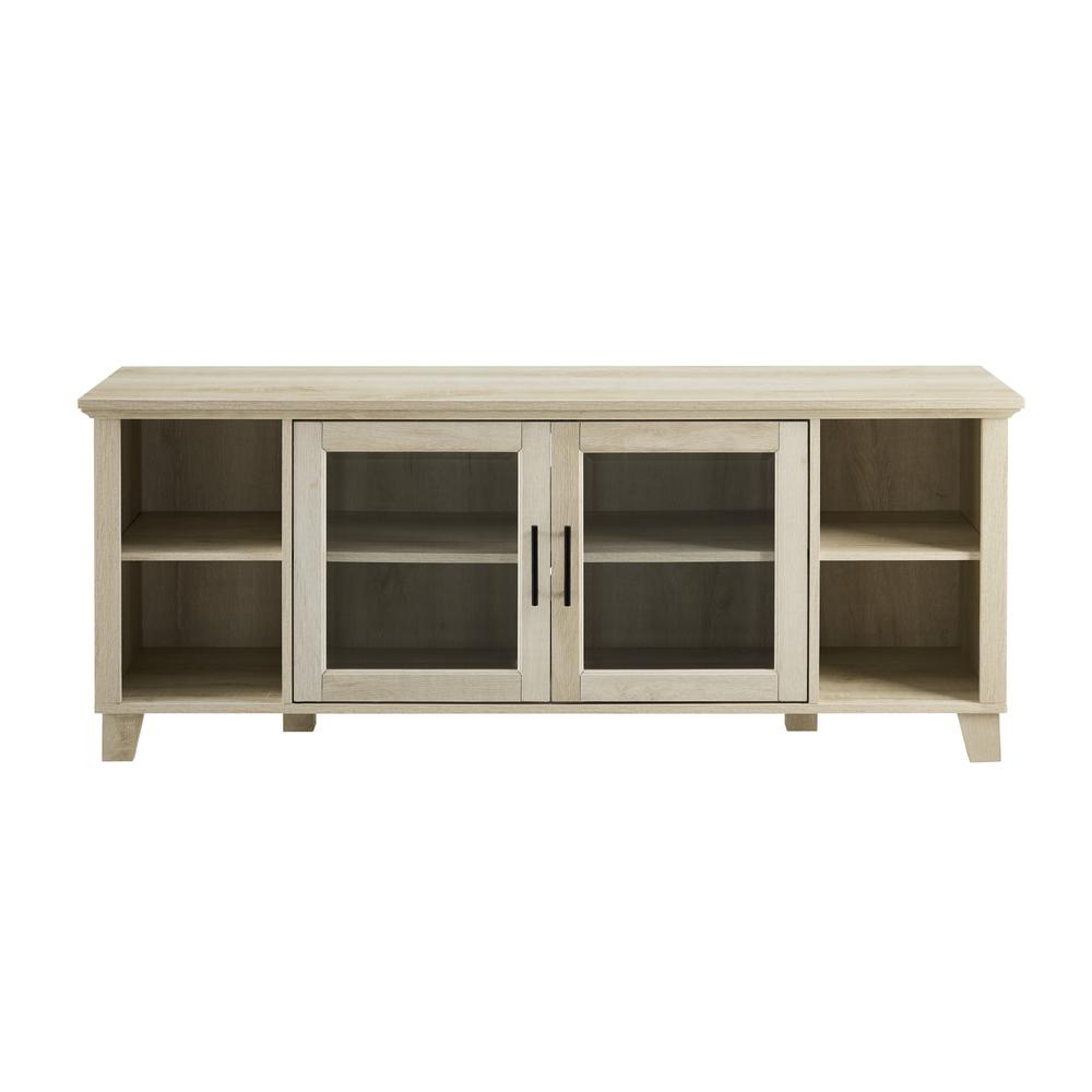 Columbus TV Stand with Middle Doors - White Oak. Picture 1