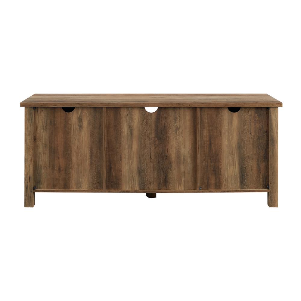 58" Modern Farmhouse TV Stand with Beadboard Doors - Rustic Oak. Picture 8