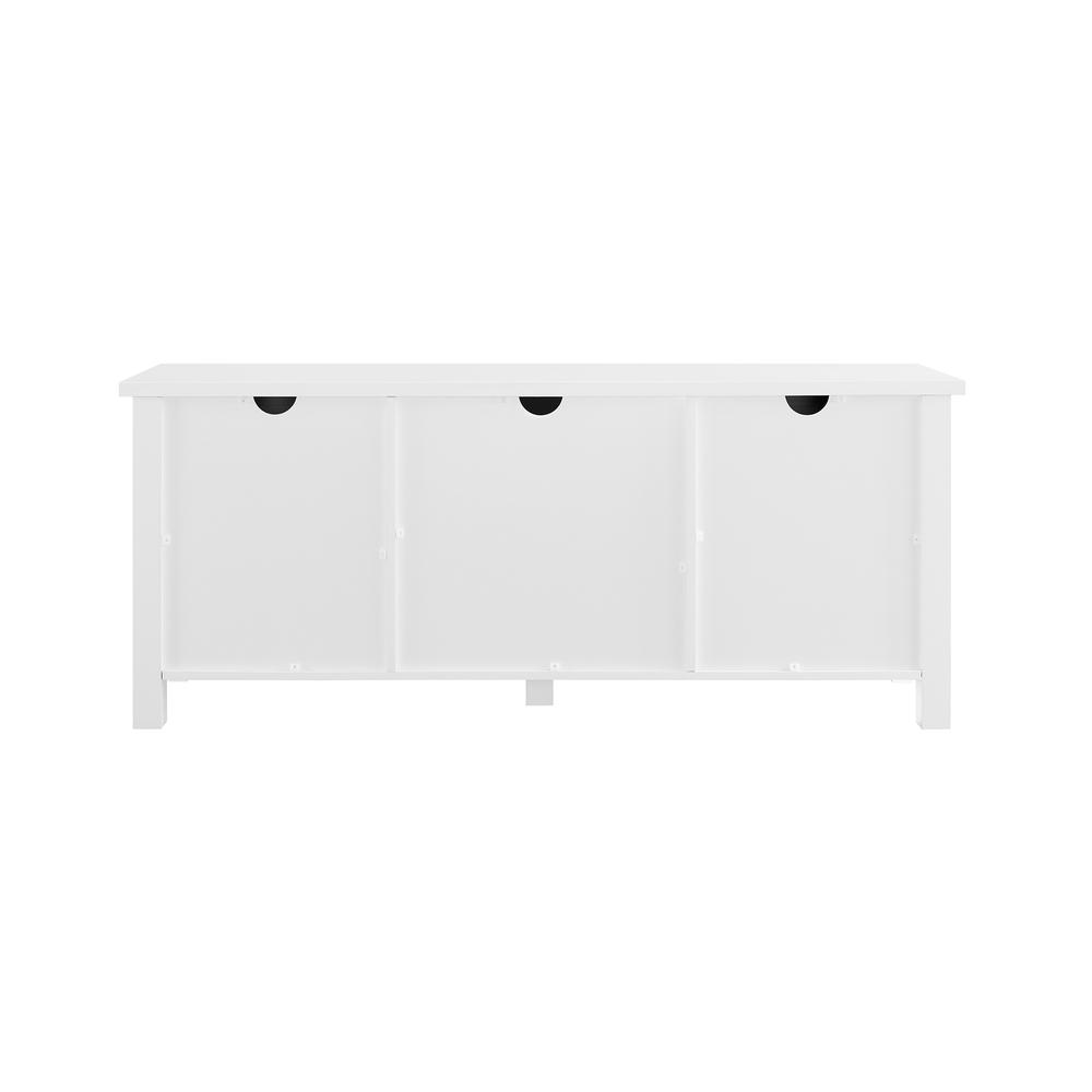 58" Grooved Door TV Console - Solid White. Picture 3
