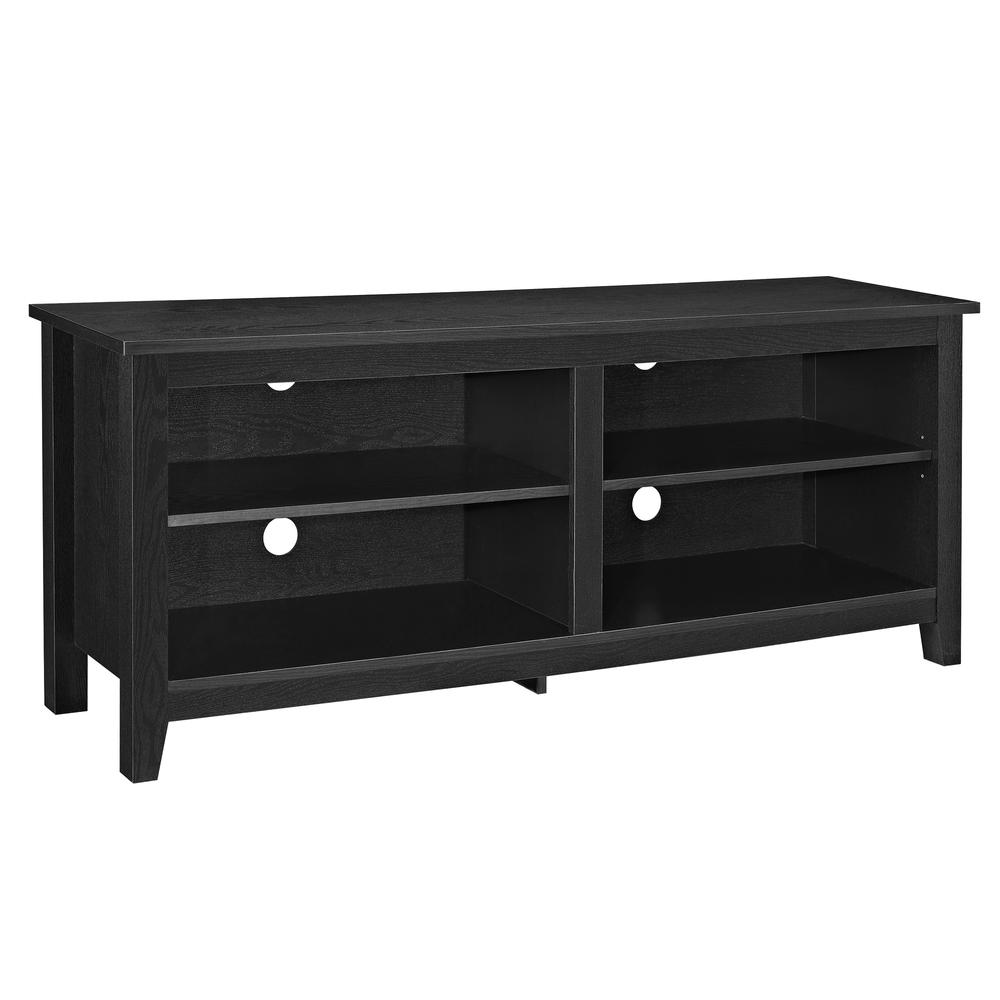 58" Black Wood TV Stand Console. Picture 3