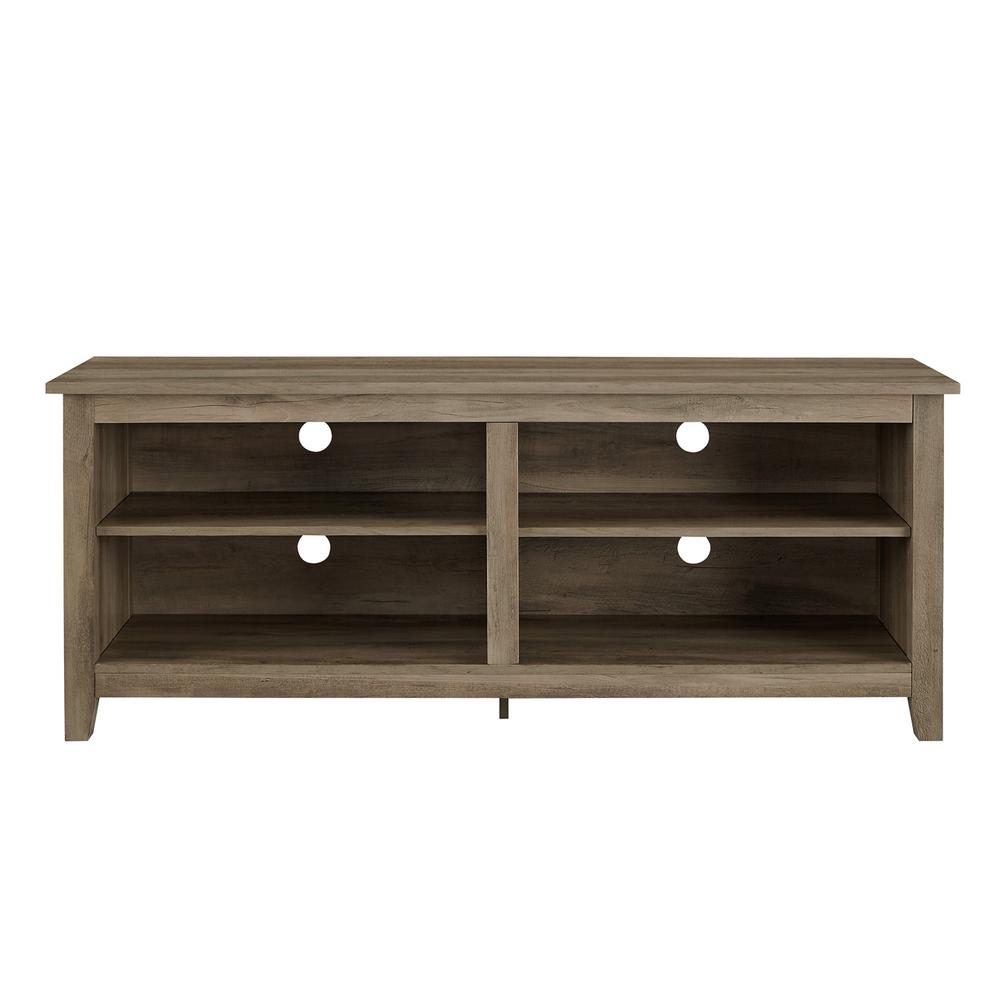 58" Grey Wash Wood TV Stand Console. Picture 5