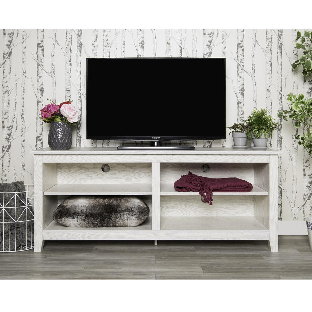 58" White Wash Wood TV Stand. Picture 2