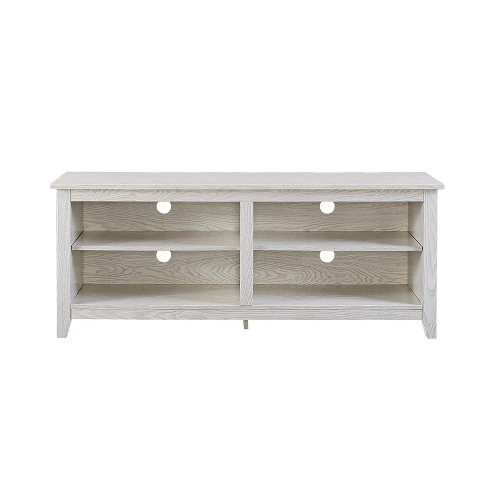 58" White Wash Wood TV Stand. Picture 1
