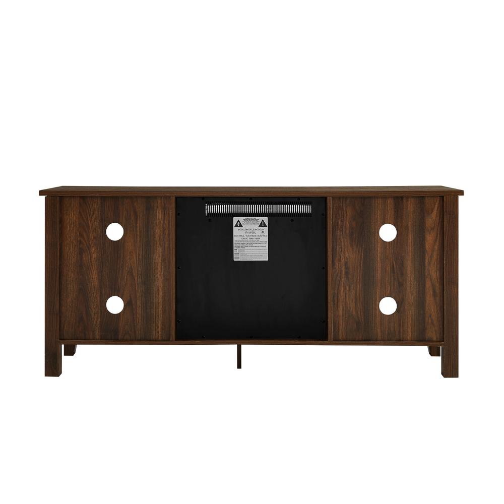 Simple 58" Fireplace TV Stand  - Dark Walnut. Picture 6
