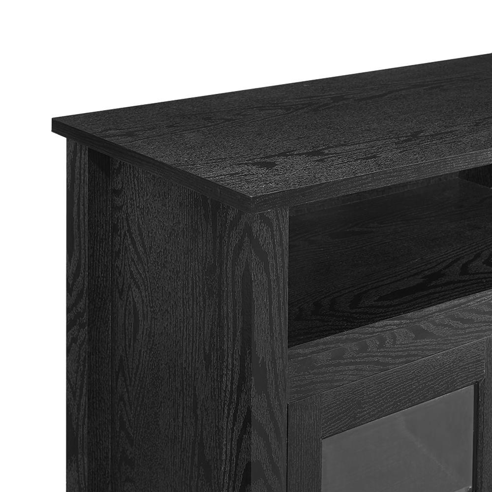 58" Wood Highboy Fireplace TV Stand - Black. Picture 4