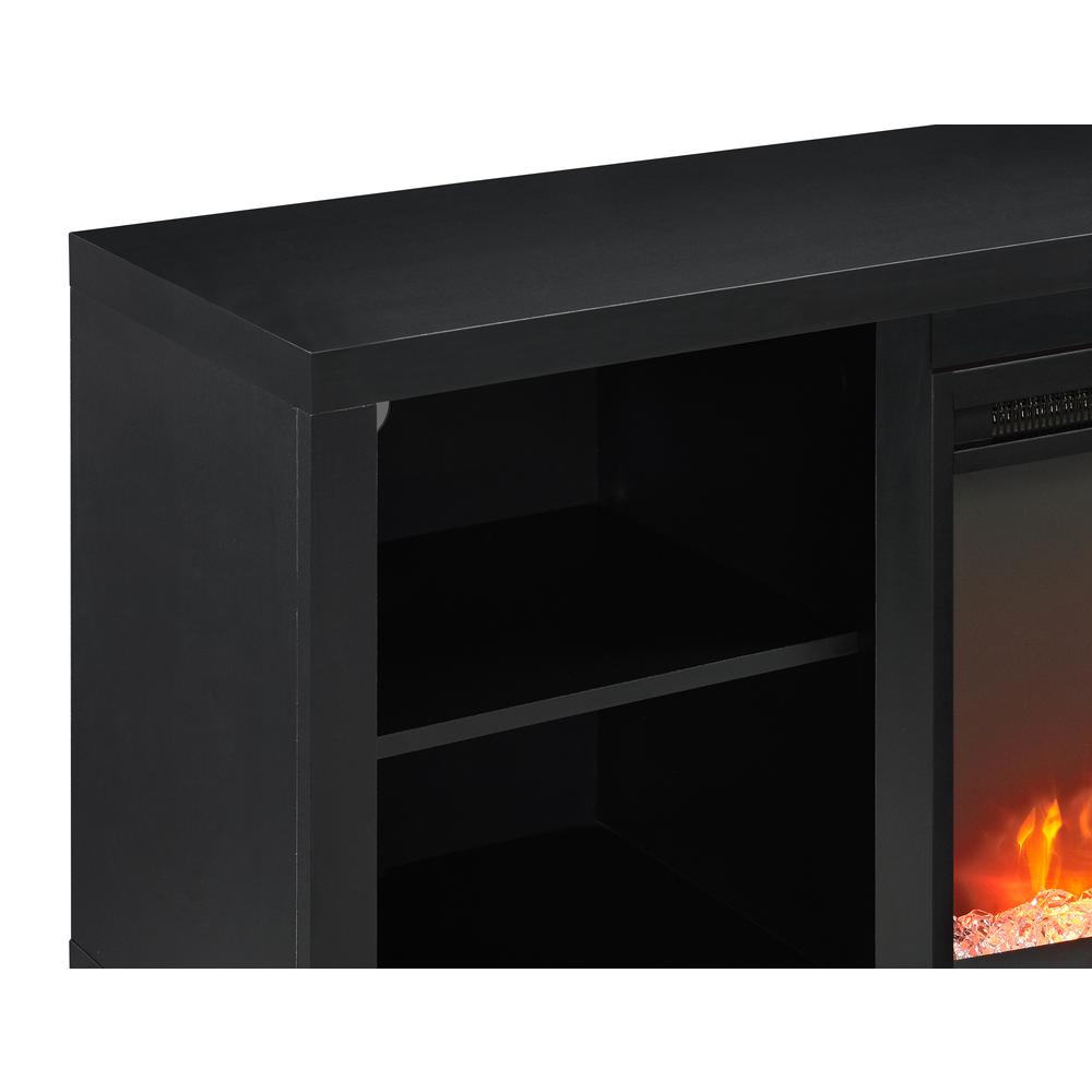 58" Simple Modern Fireplace TV Console - Black. Picture 4
