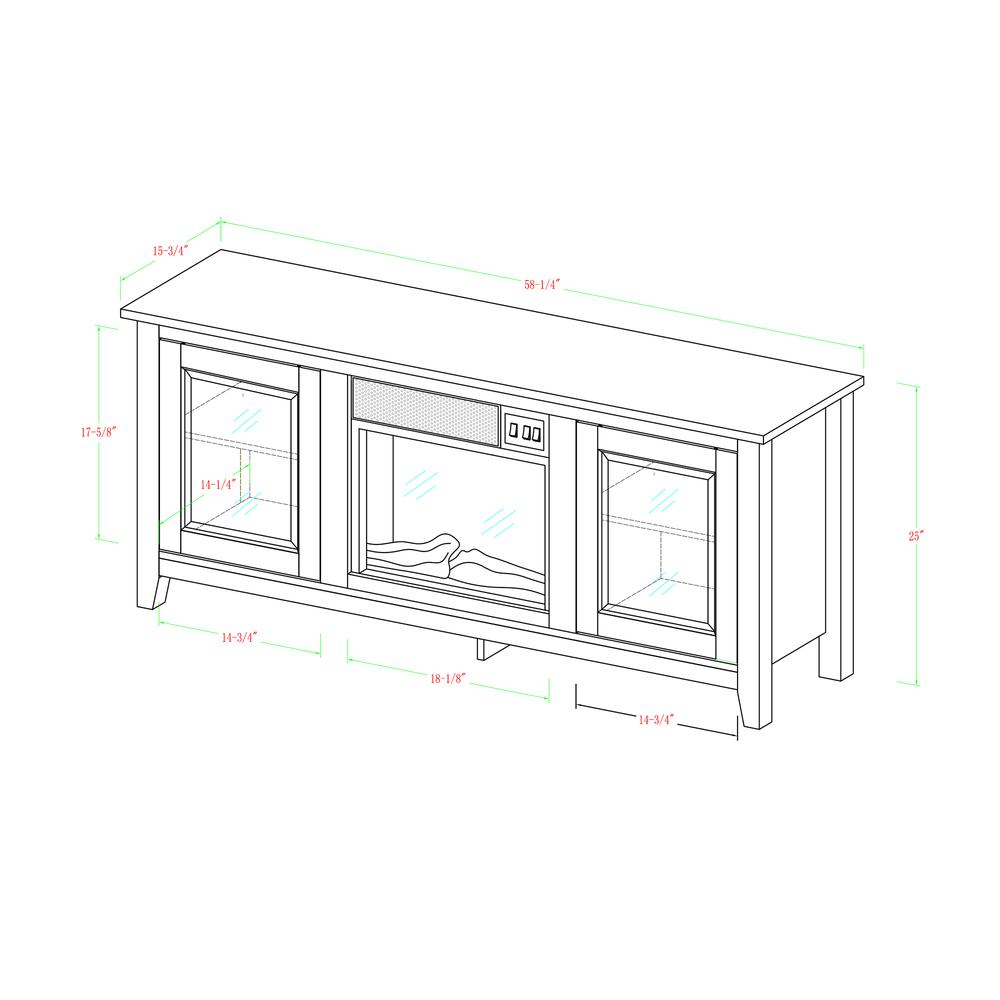 58" Fireplace Stand with Doors - Espresso. Picture 5