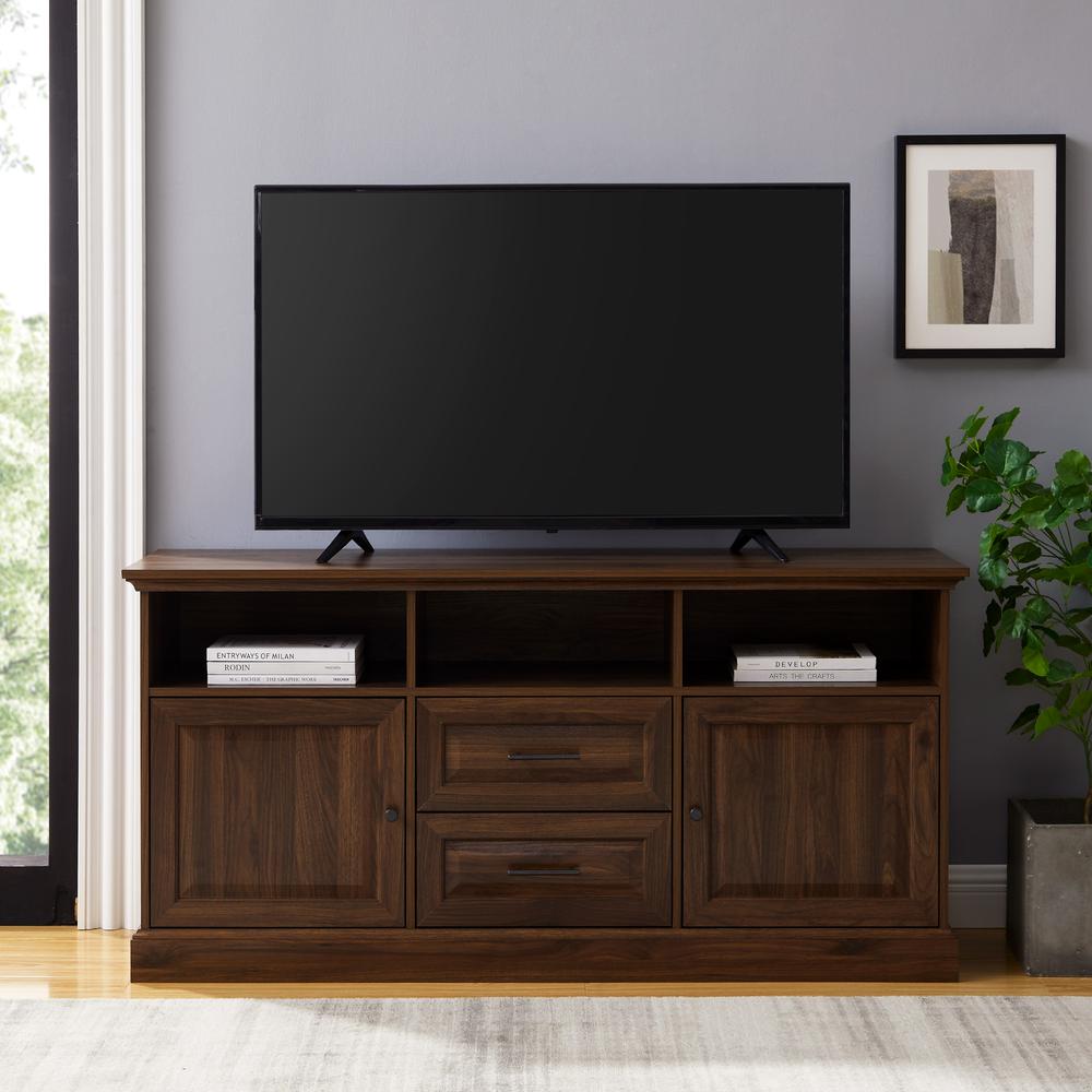 Classic Beveled Door TV Stand for TVs up to 65” – Dark Walnut. Picture 2