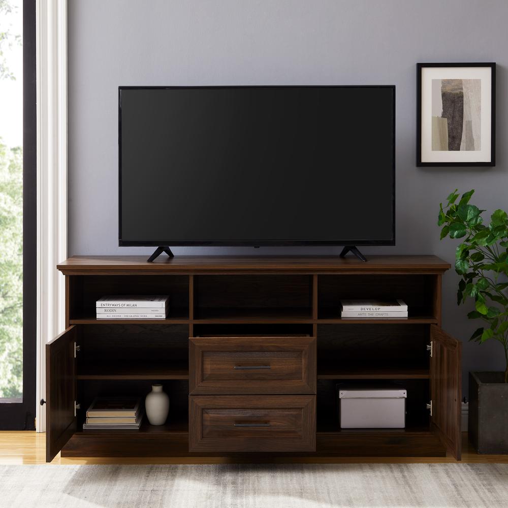 Classic Beveled Door TV Stand for TVs up to 65” – Dark Walnut. Picture 3