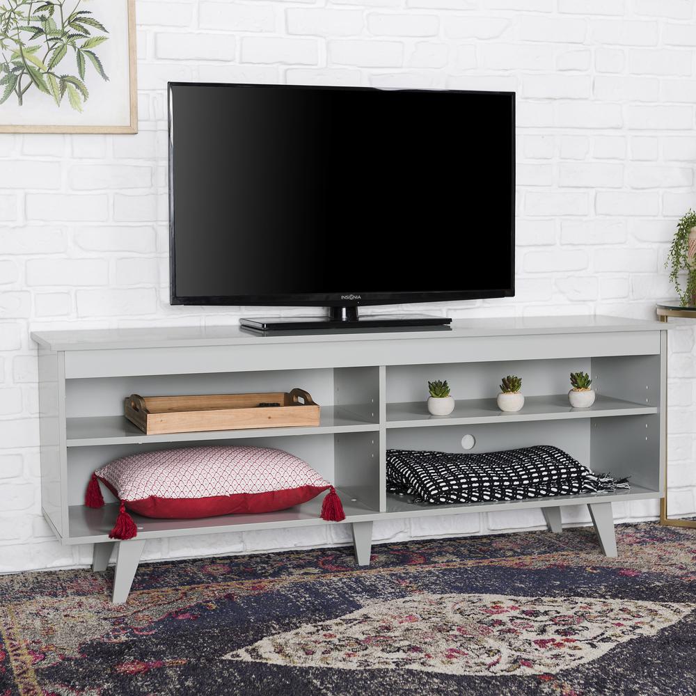58" Wood Simple Contemporary Console - Grey. Picture 2