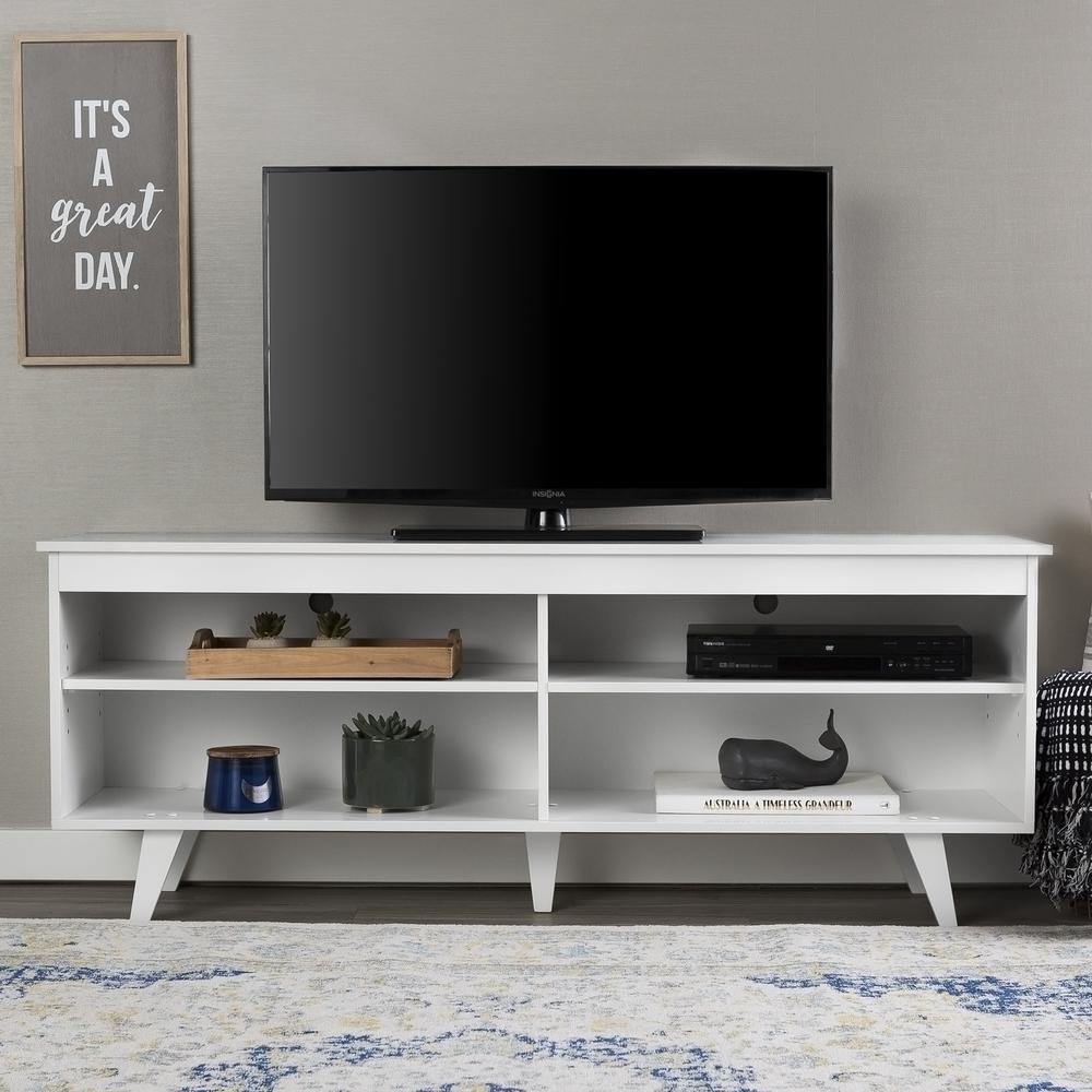 58" Wood Simple Contemporary Console - White. Picture 2