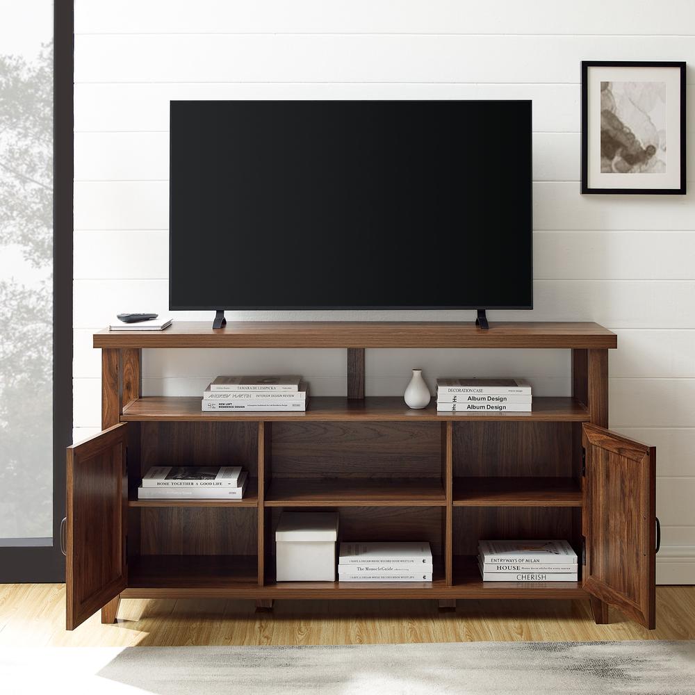 Classic Grooved-Door Tall TV Stand for TVs up to 65” – Dark Walnut. Picture 8