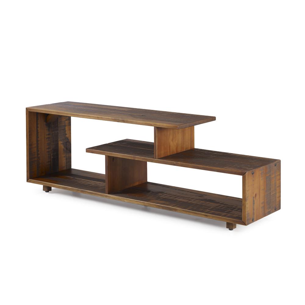 60" Rustic Modern Solid Reclaimed Wood TV Stand - Amber