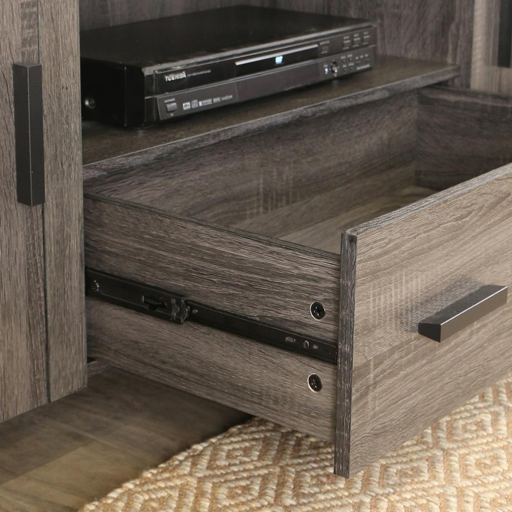 60" Charcoal Grey Wood TV Stand Console. Picture 3
