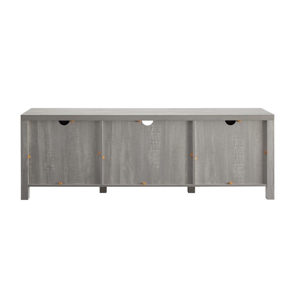 70" Modern Farmhouse TV Stand - Stone Grey. Picture 5