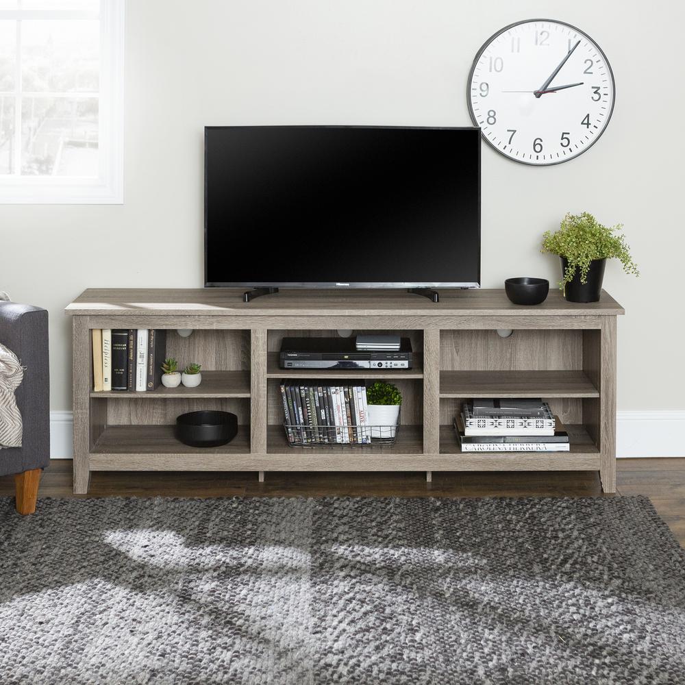 70" Essentials TV Stand - Driftwood. Picture 2