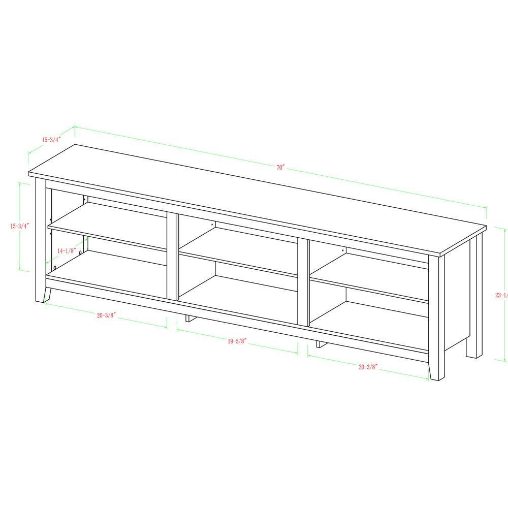 70" TV Stand - Black. Picture 5