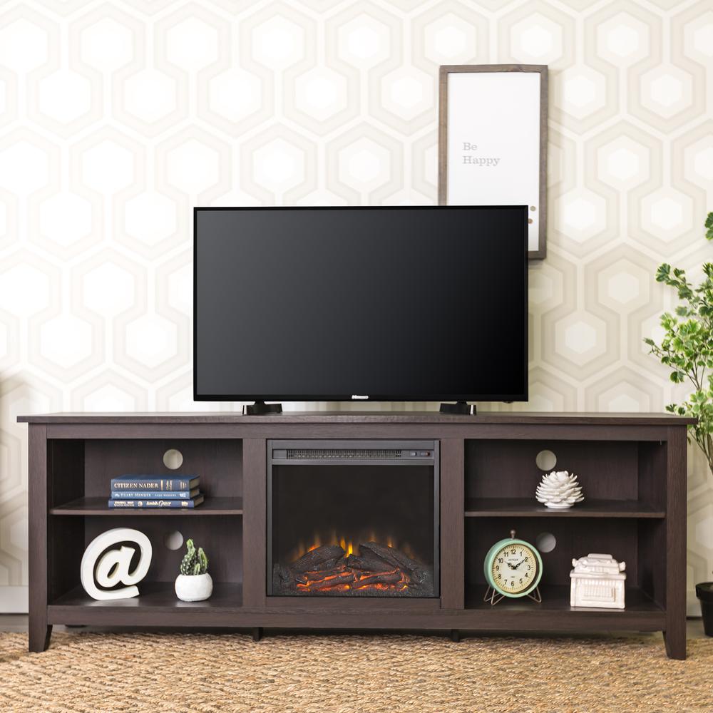 70" Fireplace TV Stand - Espresso. Picture 2