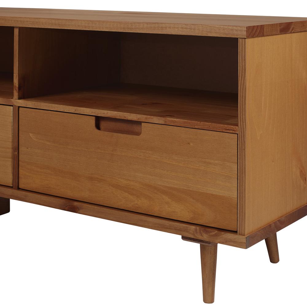 Ivy 70" 3 Drawer Solid Wood TV Stand - Caramel. Picture 9