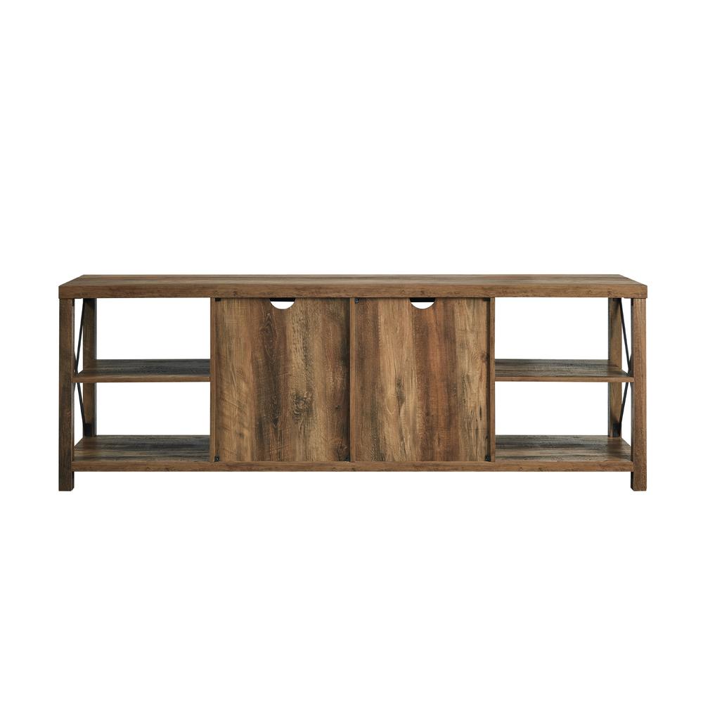 70" Farmhouse Metal X TV Stand - Reclaimed Barnwood. Picture 4