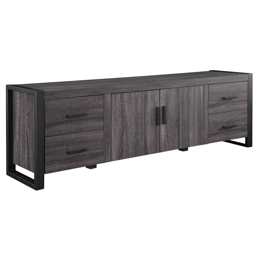 70" Charcoal Grey Wood TV Stand Console. Picture 1