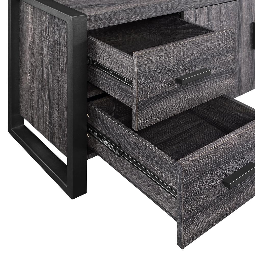 70" Charcoal Grey Wood TV Stand Console. Picture 5