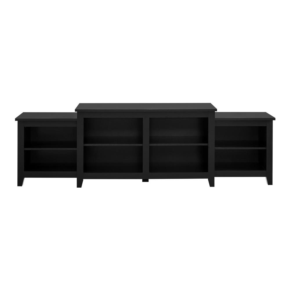 80" Simple Tiered Top TV Stand - Solid Black. Picture 4