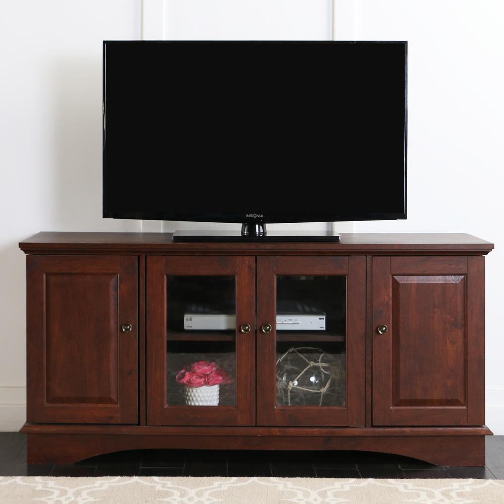 52" Brown Wood TV Stand Console. Picture 2