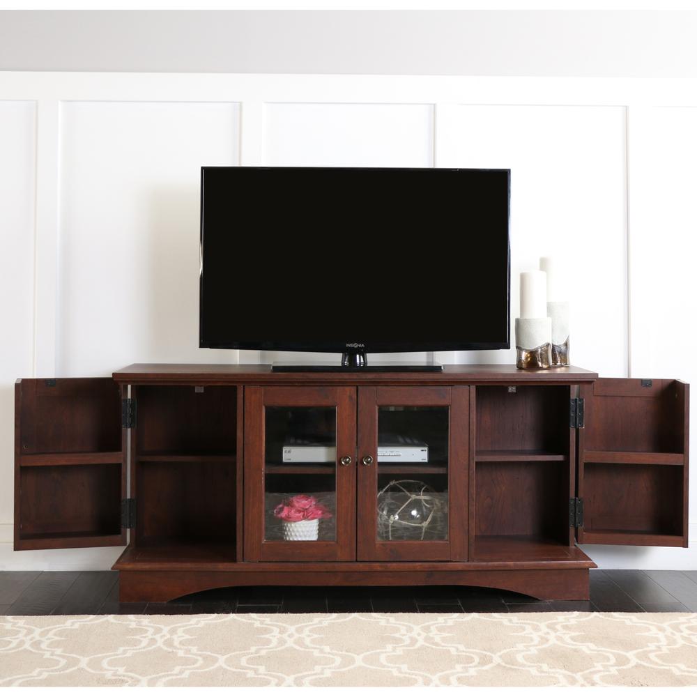 52" Brown Wood TV Stand Console. Picture 1