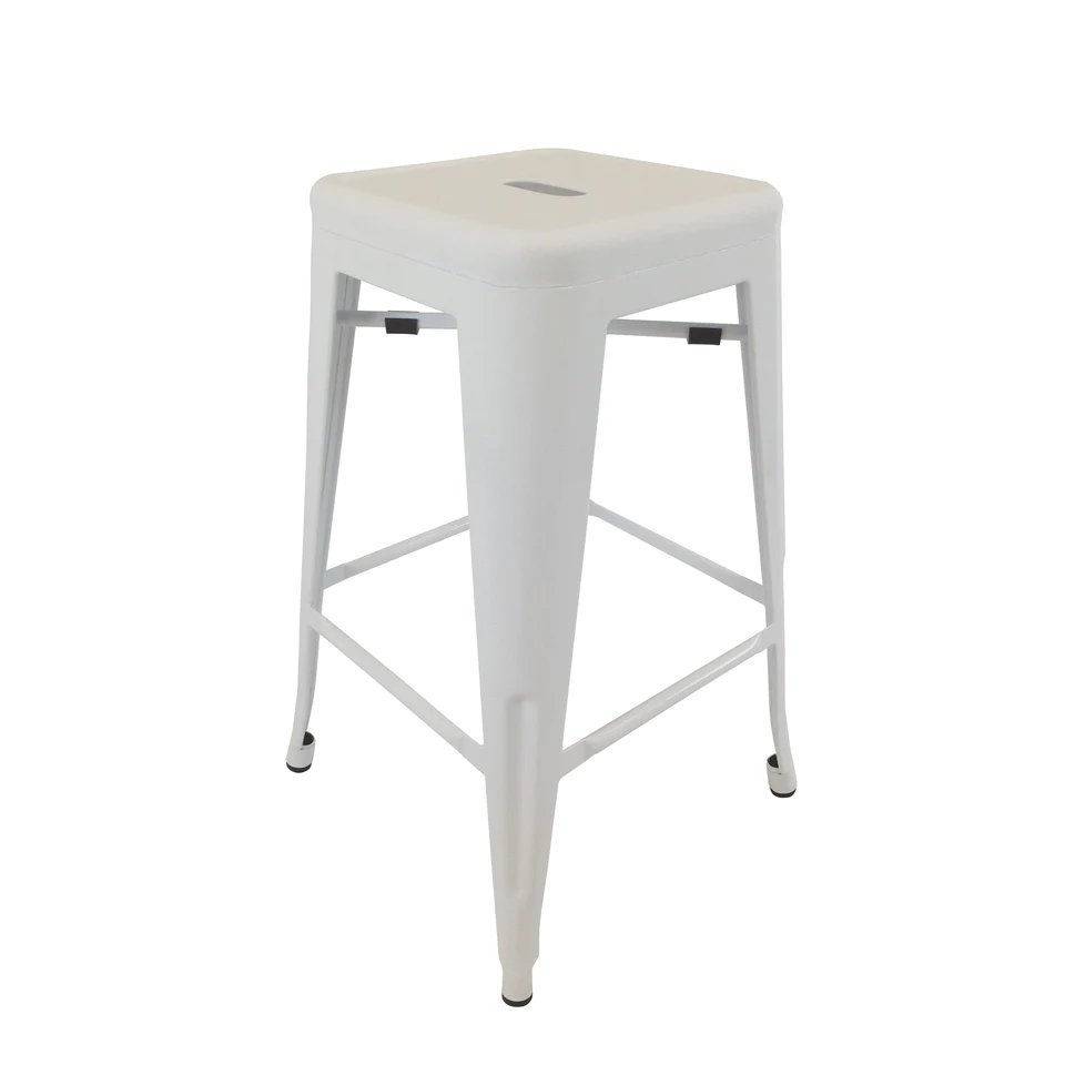 Metal Stool, 30", White, Set Of 4. Picture 1