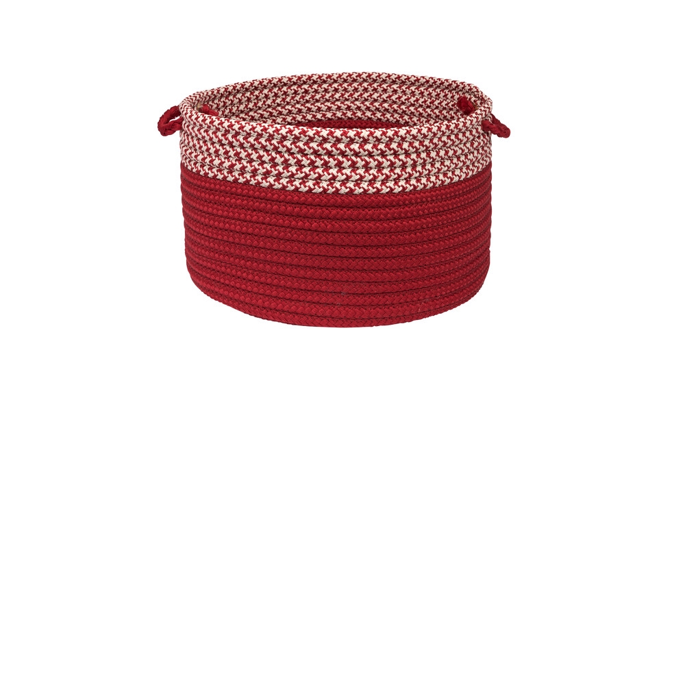 Houndstooth Dipped Basket - Red 18"x12". Picture 1