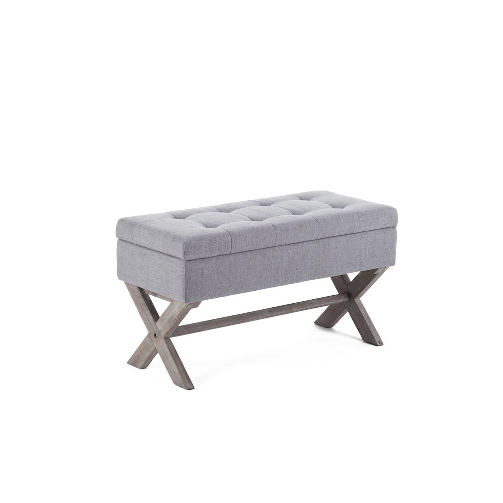 Angelina Accent Storage Bench - Gray. Picture 1