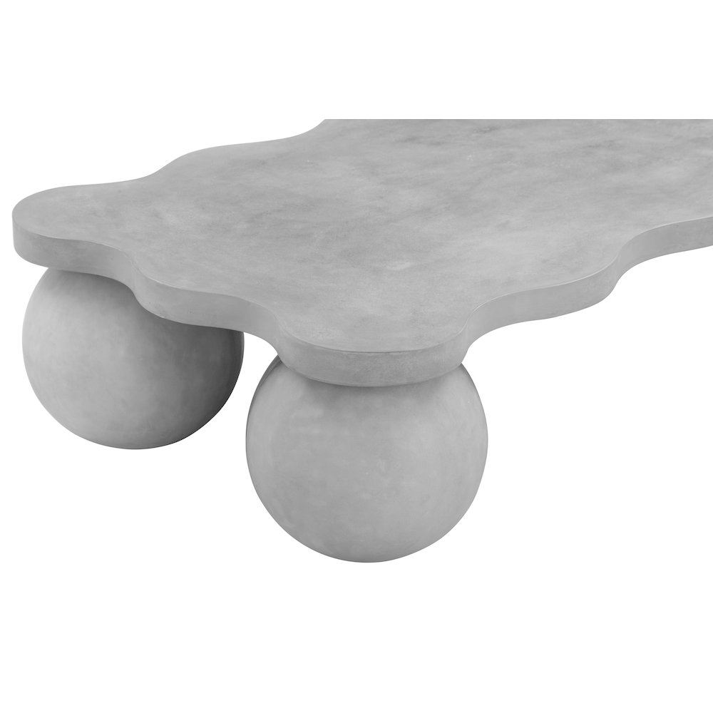 Dani Curvy Coffee Table Large in Light Gray Concrete. Picture 6