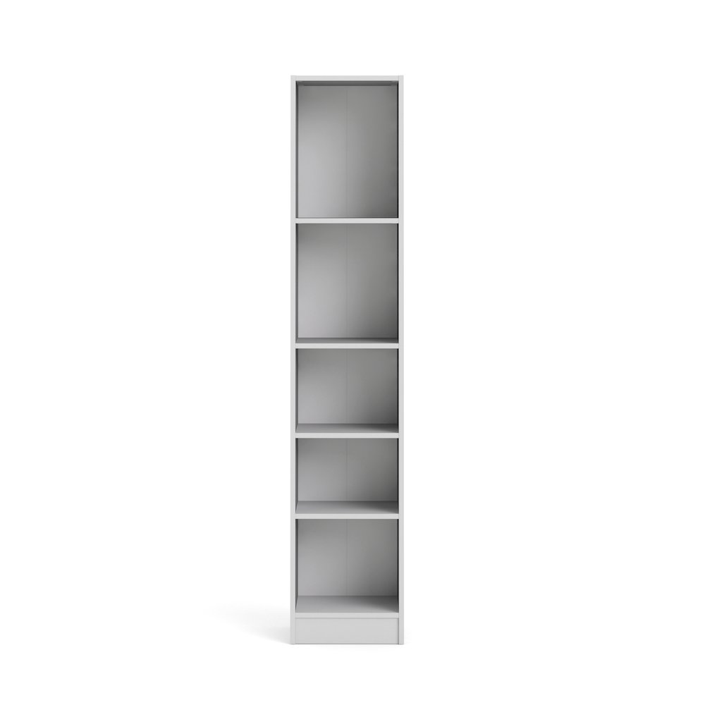 Element Tall Narrow 5 Shelf Bookcase, White. Picture 3