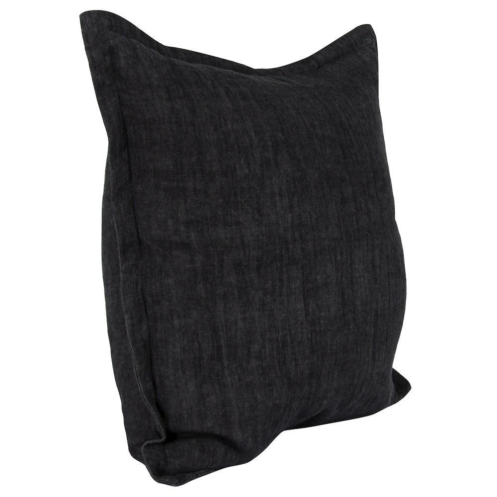 Kosas Home Amy Linen 22-inch Square Throw Pillow, Chalk Charcoal. Picture 2