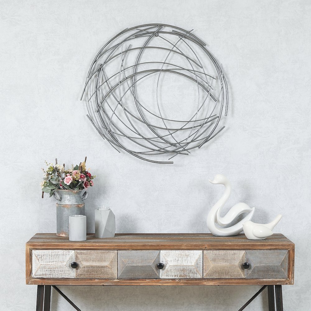 Abstract Iron Sticks Round Wall Decor. Picture 2