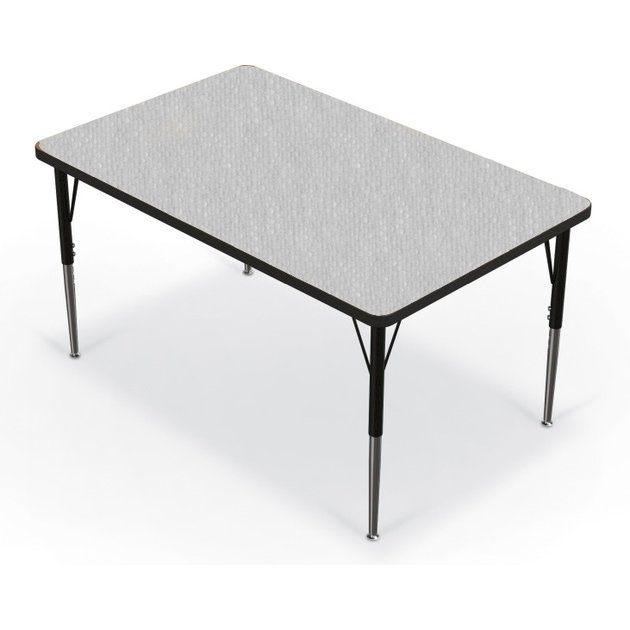 Activity Table - 30"X48" Rectangle - Gray Nebula Top Surface - Black Edgeband. Picture 1