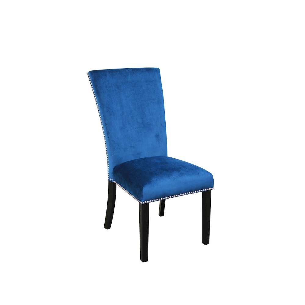 Camila Blue Velvet Dining Chair. Picture 1