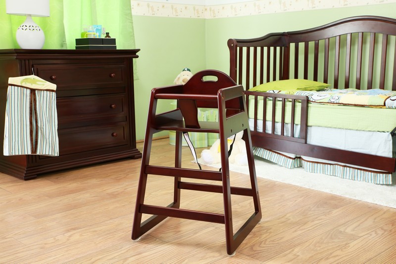 Solid Wood High Chair, Cherry. Picture 5