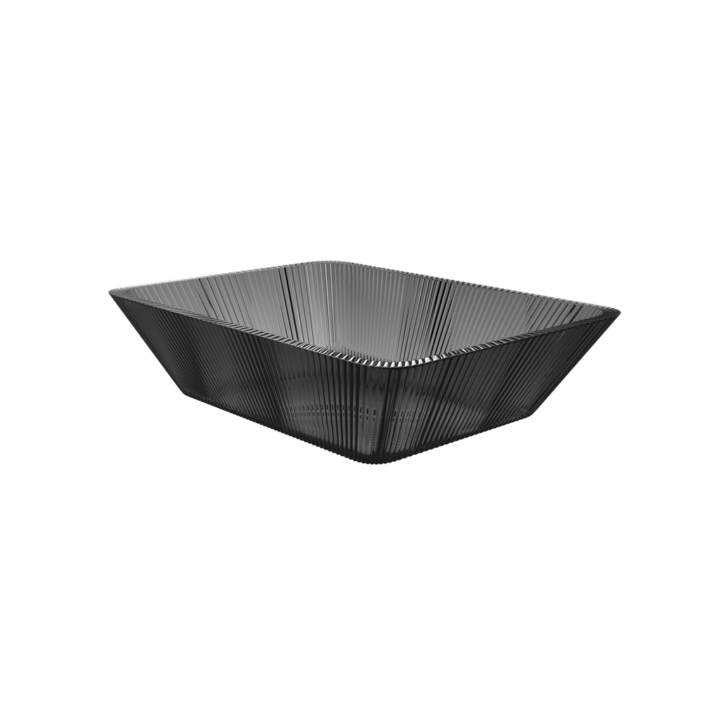 Charlie Modern Smoky Gray  Crystal Rectangular Vessel Sink - 18 in.. Picture 2